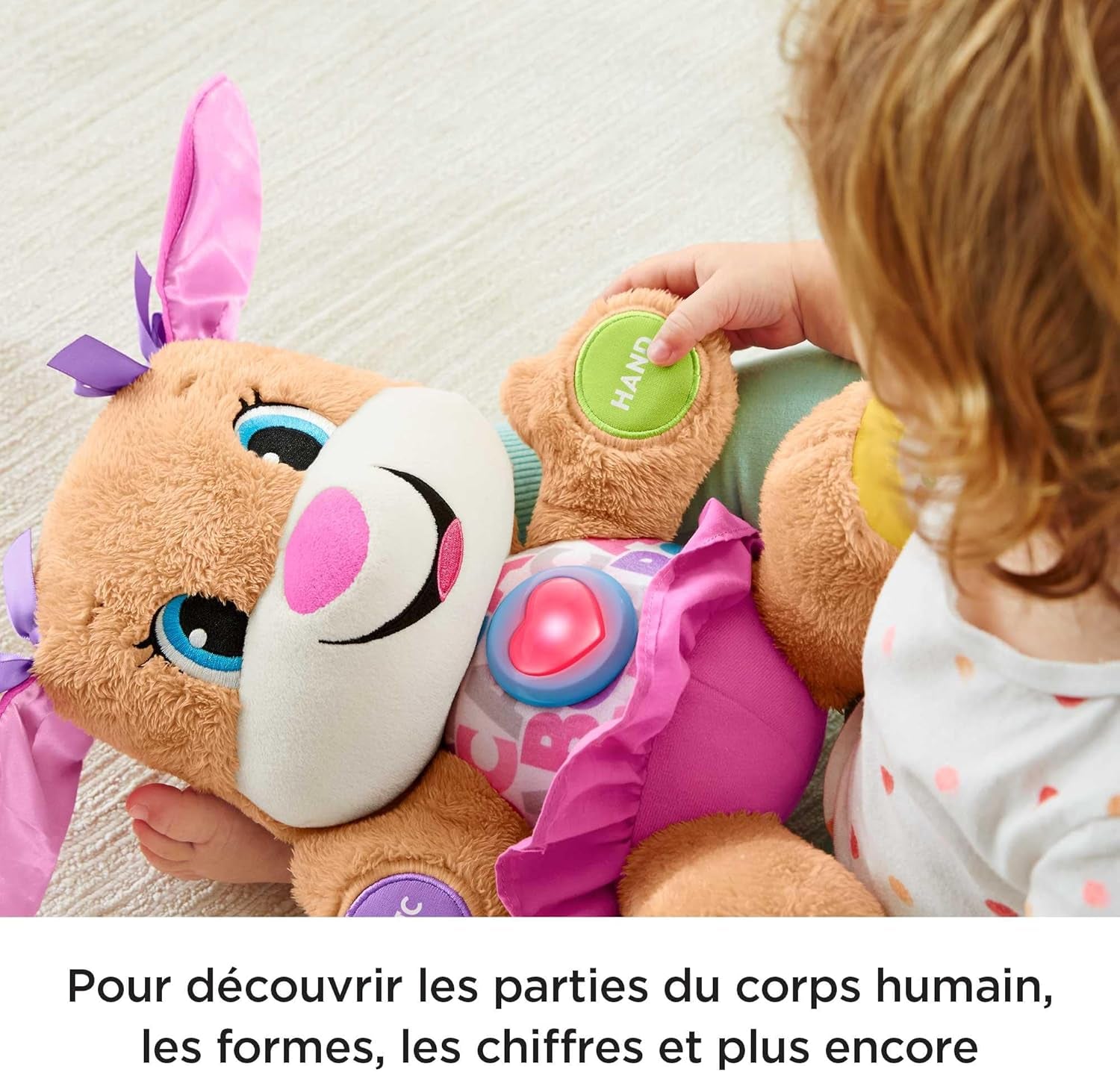 La Sœur De Puppy Eveil Progressif Jouet Bébé, Peluche Interactive, plus De 50 Chansons Et 3 Niveaux, Version Française, 6 Mois Et Plus, FPP52