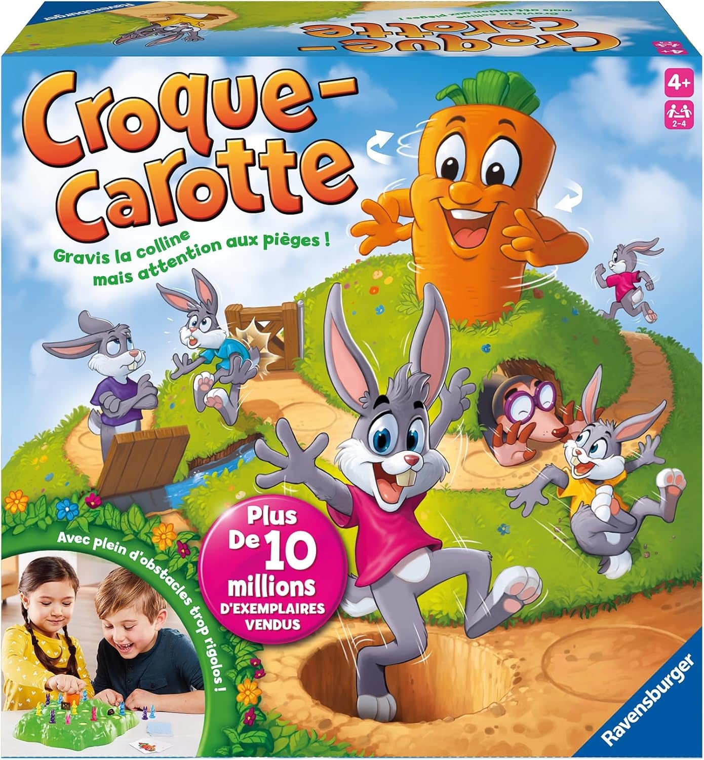 - Croque Carotte - Jeu De Société Rigolo - Jeu Pour Famille Avec Enfants - Course De Lapins Amusante - 2 À 4 Joueurs Dès 4 Ans - 22223 - Version Française