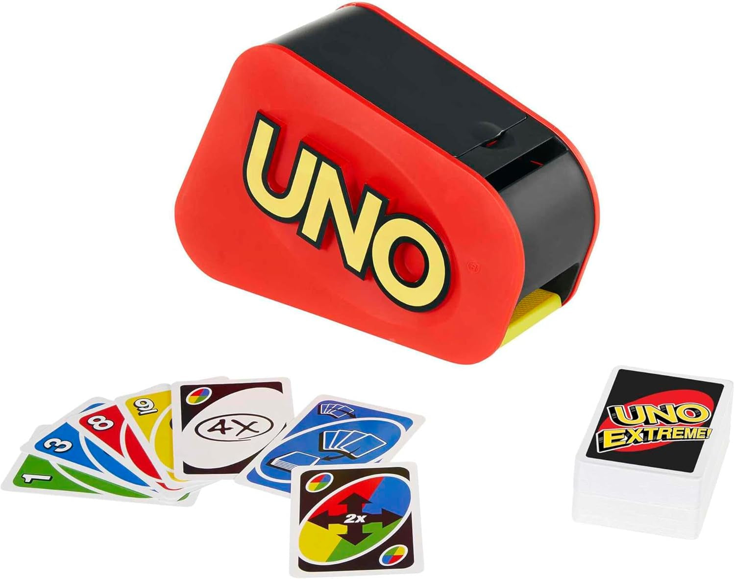 Jeu De Cartes UNO Extreme Avec Distributeur Aléatoire Émettant Des Lumières Et Des Sons, 112 Cartes. Jeu Pour Enfants, Adolescents Et Adultes. Cadeau Pour Joueurs De 7 Ans Et Plus, GXY75