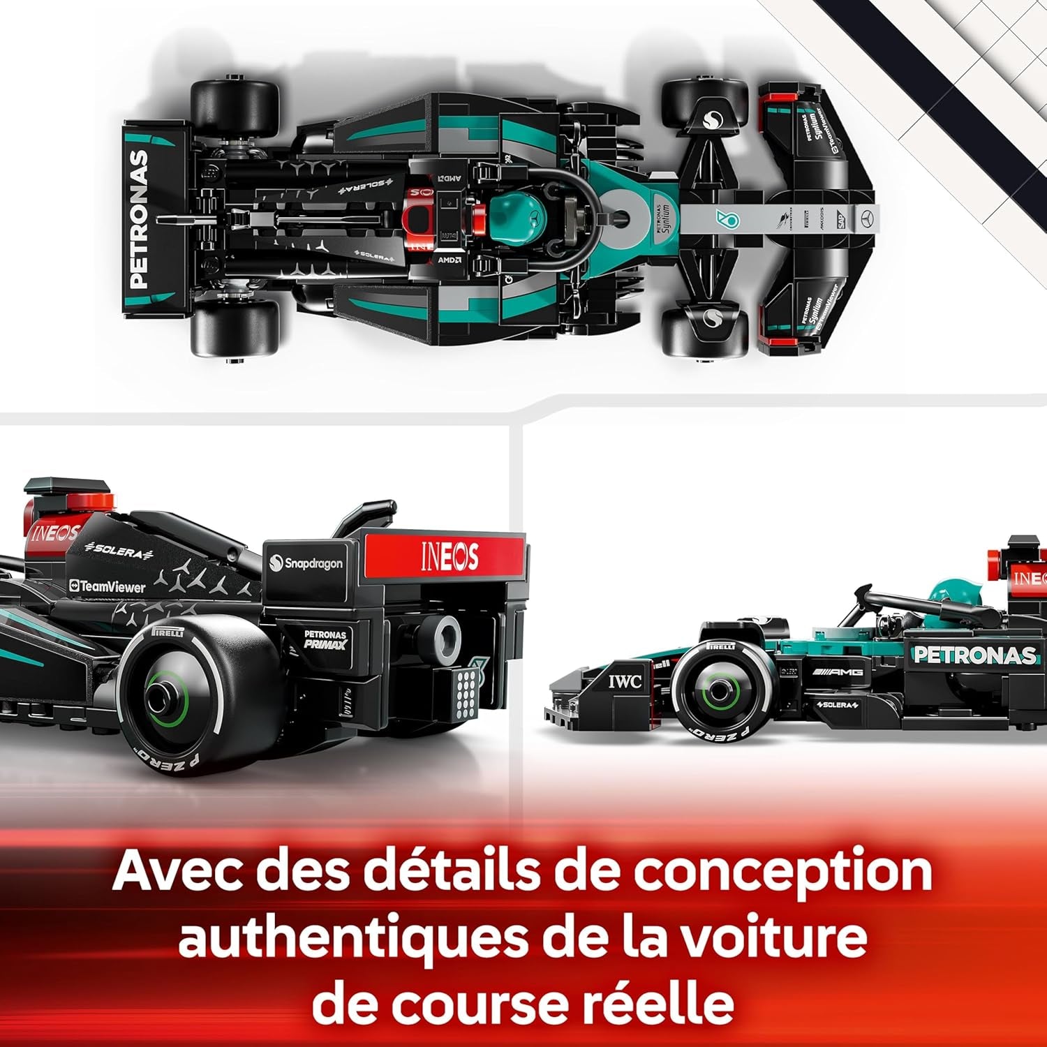 Speed Champions Voiture F1 Mercedes-Amg W15 - Voiture De Course Avec Minifigurine Collector De Pilote De Formule 1 - Maquette Pour Garçons Et Filles Dès 10 Ans Ou Fans De Sport Automobile 77244