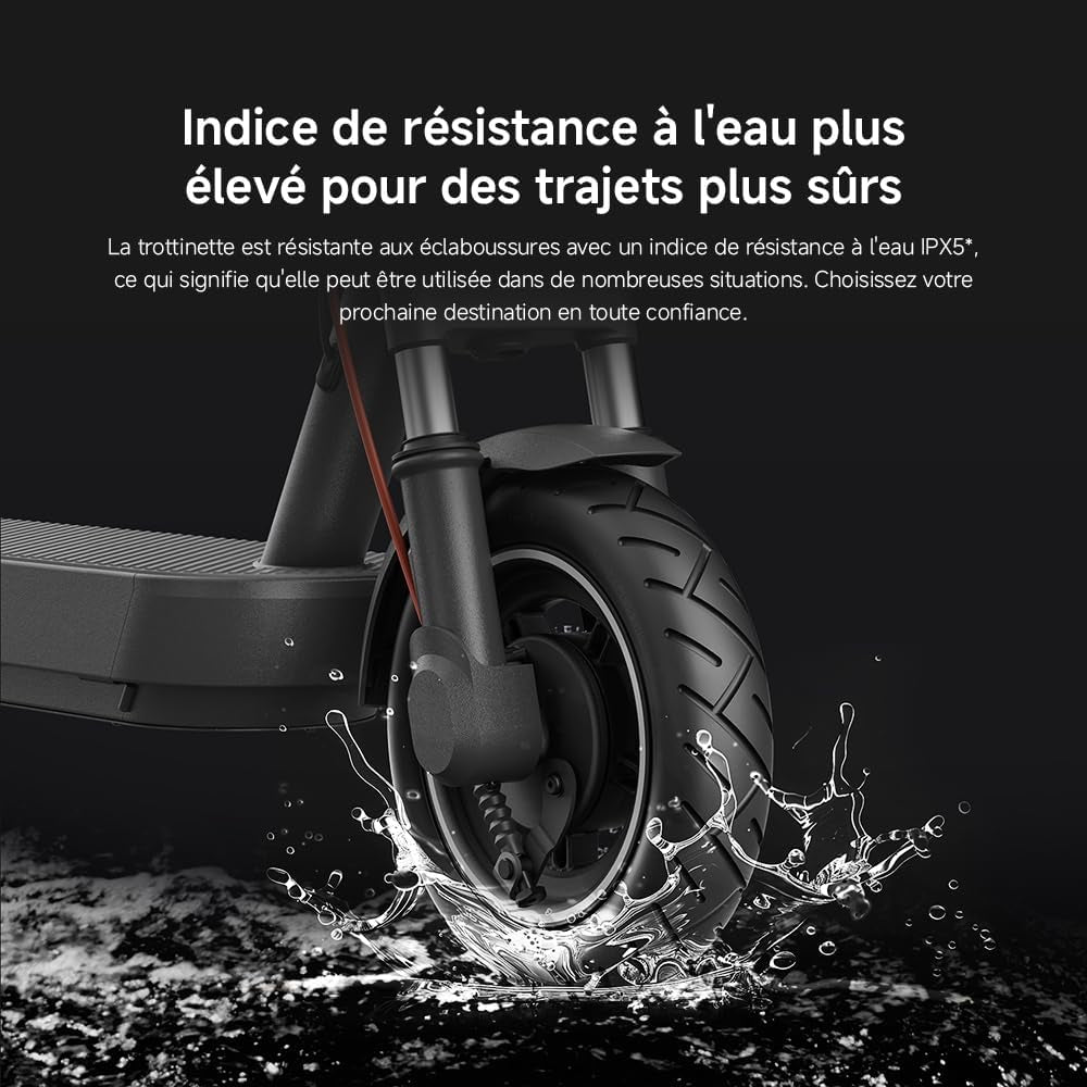 Trottinette Électrique Série 4 & 5 – Modèles Pour Adulte, Moteur Puissant, Grande Autonomie, Pneus Larges, Antivol Intégré Et Connectivité Bluetooth – Noir [Version Française]