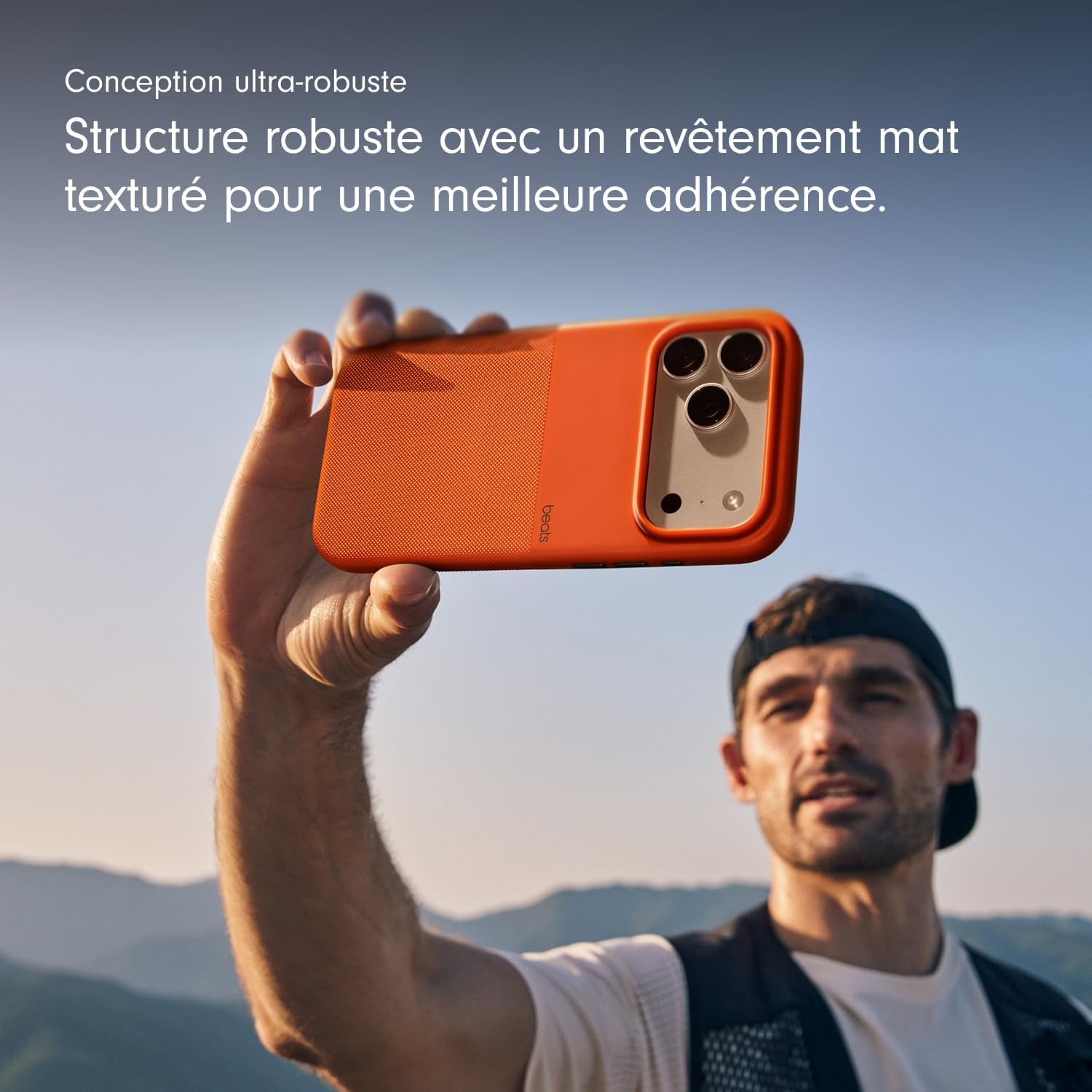 Coque Haute Résistance Pour Iphone 17 Équipée Magsafe Avec Commande De L'Appareil Photo, Protection Contre Les Chutes Et Les Rayures, Fini Mat Texturé - Orange Sierra