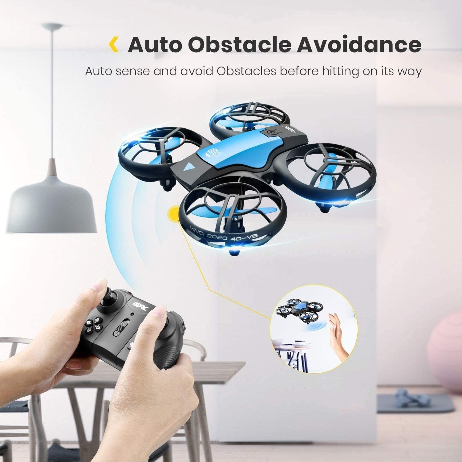 V8 Mini Drone Enfant, Drone Jouet Télécommandé, 27 Mins Autonomie Avec 3 Batteries, Mode Sans Tête, Maintien De L'Altitude, Facile À Utiliser, Parfait Pour Enfants Et Débutants