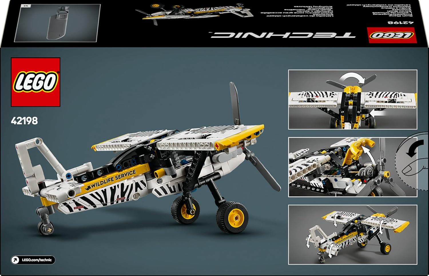 Technic L’Avion De Brousse - Jeu De Construction Pour Garçon Et Fille Dès 8 Ans - Maquette Avec Moteur 4 Cylindres À Pistons Et Hélice - Idée Cadeau Pour Enfants Passionnés De Mécanique 42198