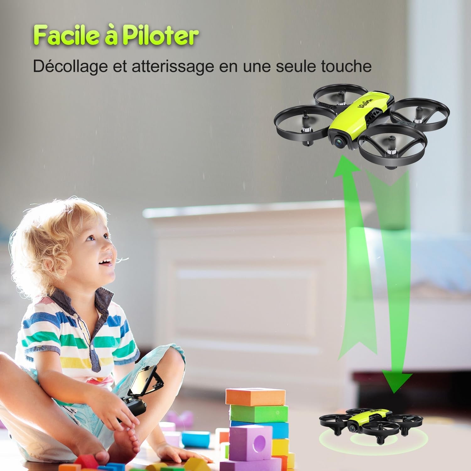 | Drone Avec Caméra Comme Cadeau Pour Enfants(8+), Mini Drone Télécommandé Avec Vidéo Et Photos, Vol Sécurisé, 21 Minutes De Temps De Vol, Trois Piles, C0 (Cadeau De Noël Idéal)