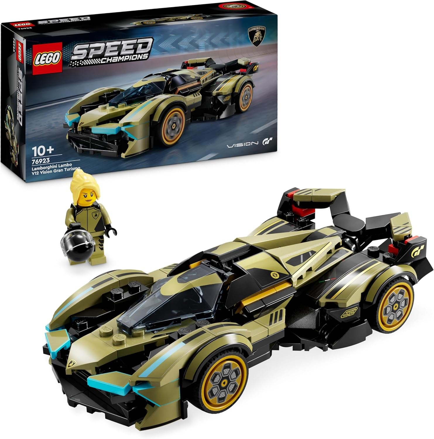 Speed Champions Lamborghini Lambo V12 Vision GT Super Car - Réplique De Véhicule Jouet - Modèle À Construire - Cadeau Pour Enfants Garçons Et Filles De 10 Ans Et plus Et Fans De Jeux Vidéo 76923