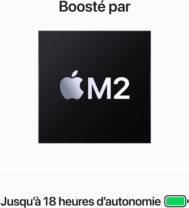 2023 Macbook Air Portable Avec Puce M2 : Écran Liquid Retina De 15,3 Pouces, 8 Go De RAM, 512 Go De Stockage SSD, Caméra Facetime HD 1080P. Compatible Avec L’Iphone/Ipad ; Minuit