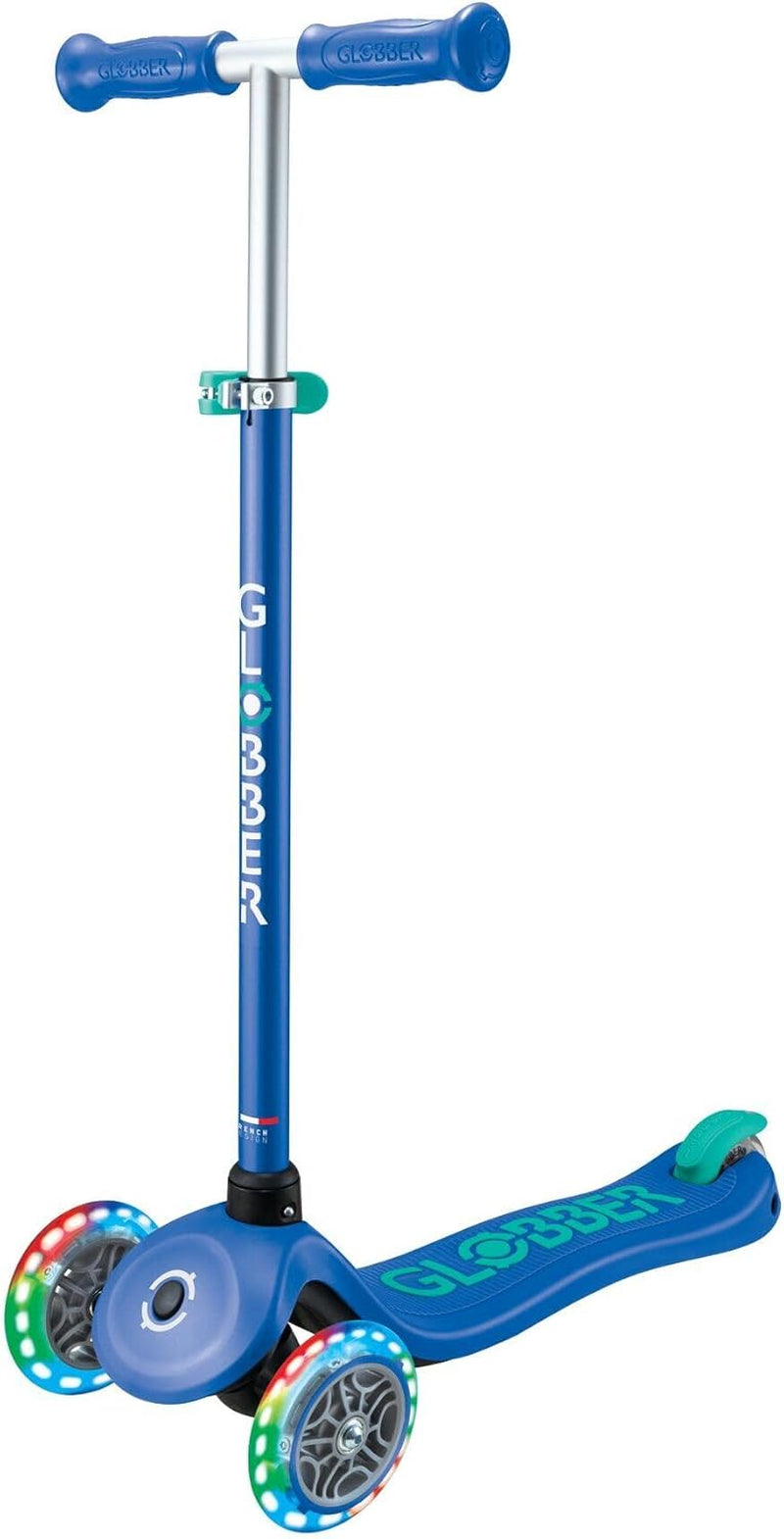 Primo plus Lights - Trottinette Et Casque Pour Enfant - 120/80 Mm - 3 Roues - Hauteur Réglable - Roues LED