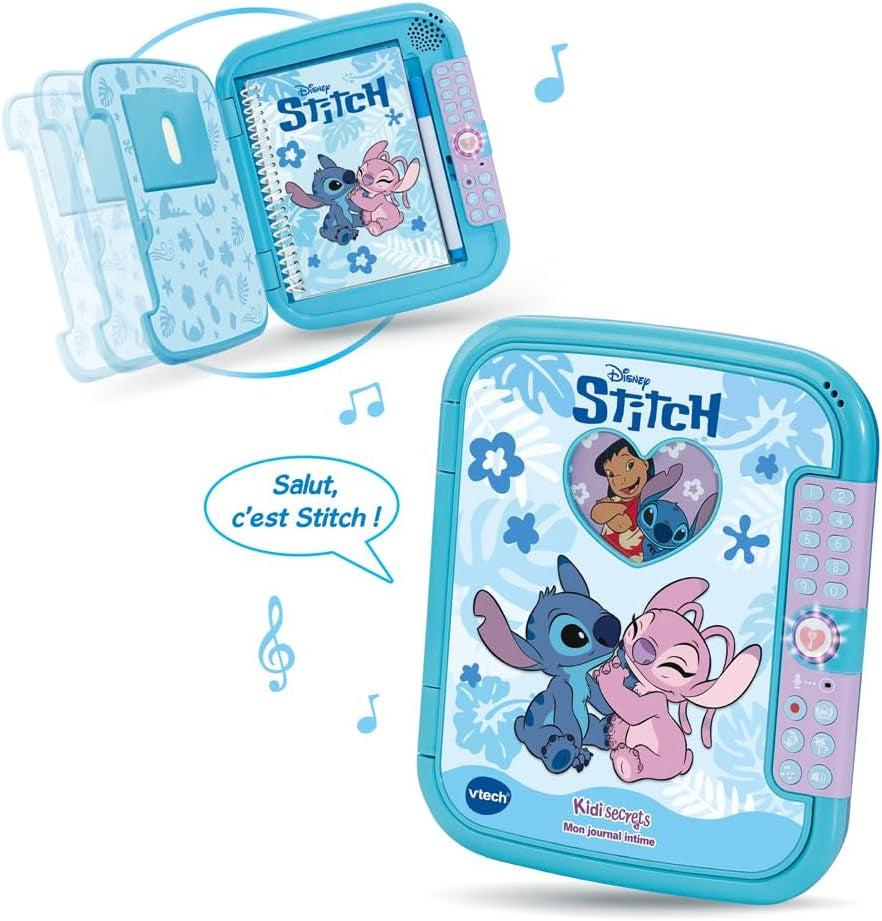 - Disney, Kidisecrets Mon Journal Intime Stitch - Journal Intime Électronique Avec Code, Carnet Secret, Feutre Et 5 Jeux - Jouet Lilo Et Stitch - Cadeau Enfant Dès 5 Ans - Contenu En Français
