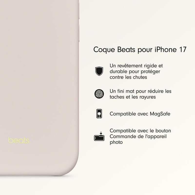 Coque Pour Iphone 17 Équipée Magsafe Avec Commande De L'Appareil Photo, Fini Mat, Doublure En Tissu Microfibre - Gris Gypse