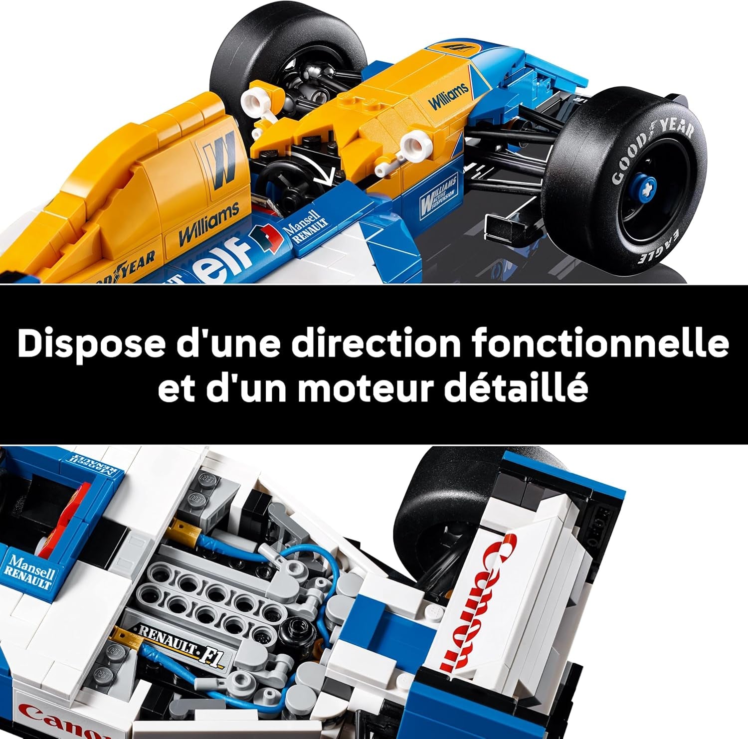 Icons Williams Racing FW14B Et Nigel Mansell - Maquette De Voiture De F1 - Inclut Minifigurine Collector De Pilote Avec Trophée Et Casque - Idée Cadeau Pour Adulte Et Adolescent 10353