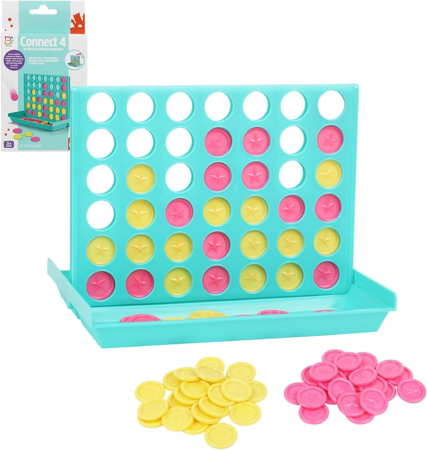 DERAYEE Puissance 4 - Jeux De Voyage Et De Poche - Jeu Portable Amusant Pour 2 Joueurs À Partir De 6 Ans(Vert)