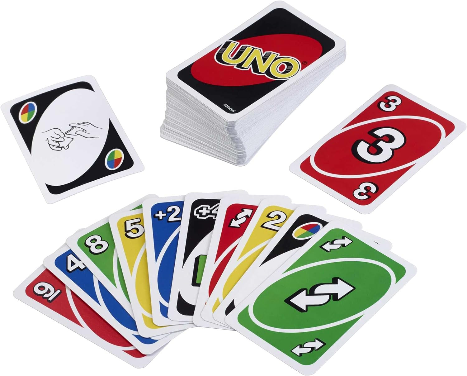UNO Classique, Jeu De Cartes Familial Pour Enfants Et Adultes, Jeu De Société Pour Soirée Jeux En Famille Ou En Voyage, 2 À 10 Joueurs, Jouet Pour Enfant De 7 Ans Et Plus, W2087