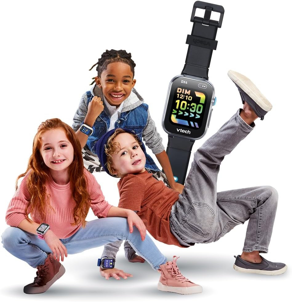 - Kidizoom Smartwatch DX4 Noire - Montre Digitale Enfant 16 En 1 Avec Écran Tactile Couleur, Jeux, Applications, Appareil Photo Et Vidéo - Cadeau Enfant Dès 5 Ans - Contenu En Français