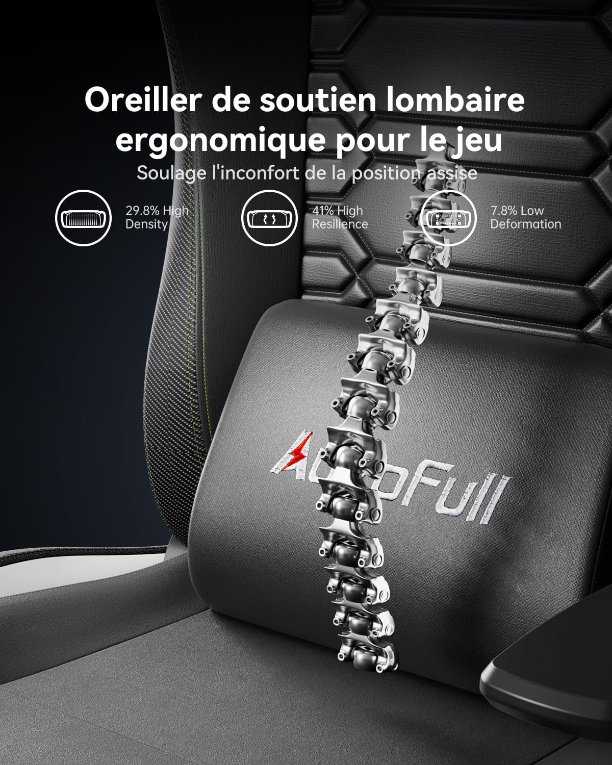 C3 Chaise Gaming Chaise Gaming Ergonomique Avec Coussin Lombaire En Velours, Accoudoirs 3D Réglables, Cuir Résistant & Style Course - Inclinaison 160° Et Repose-Pieds Intégré (Noir)