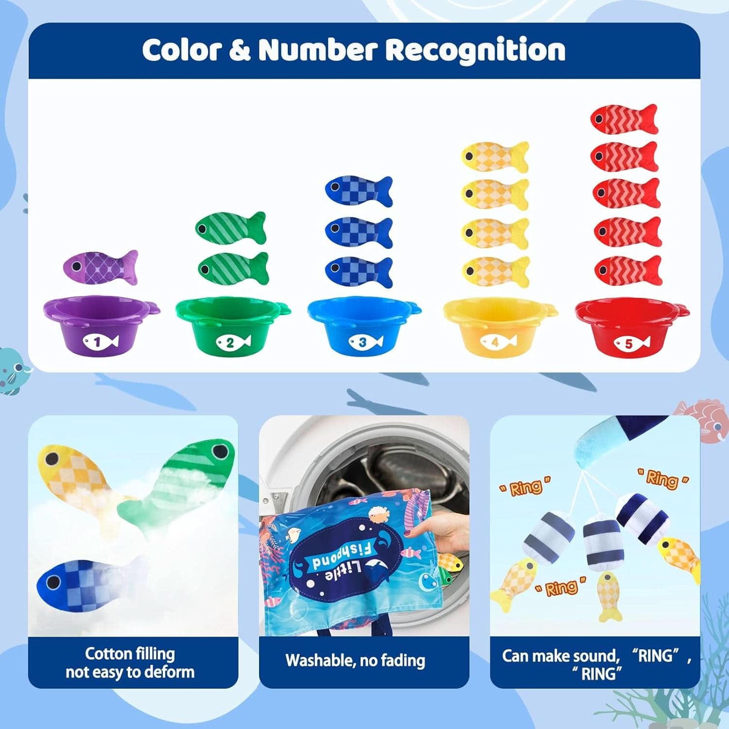 Jouet Bebe 1 an Jeux Montessori 1-3An Pêche a La Ligne Pour Enfant 1 2 3 Ans Fille Garçon Jouet Cadeau Enfant Cadeau Bebe 1 an Jouet Enfant 1 2 3 An