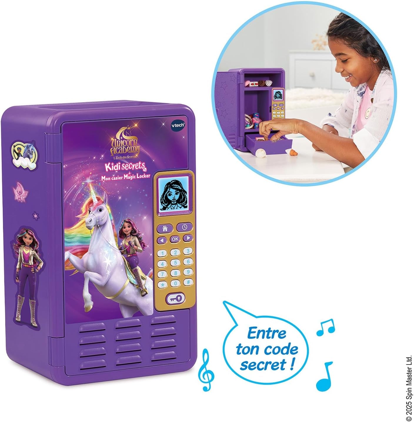 - Kidisecrets Mon Casier Magic Locker L'École Des Licornes - Coffre Secret Avec Code, Jeux, Réveil Et Musique - Boîte Secrète Personnalisable - Cadeau Enfant Dès 5 Ans - Contenu En Français