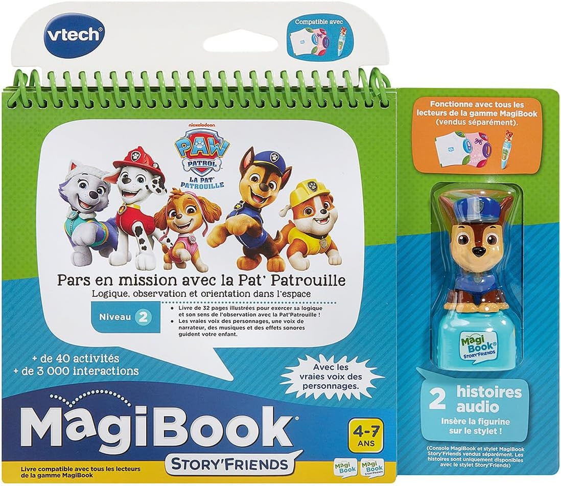 - Magibook Story'Friends Pars En Mission Avec La Pat' Patrouille - Livre Jeu Éducatif Paw Patrol Avec Figurine Chase - Niveau Primaire - Cadeau Enfant De 4 Ans À 7 Ans - Contenu En Français