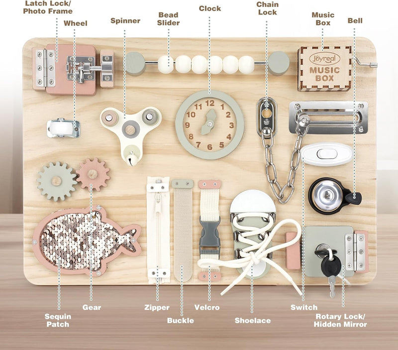 Grand Busy Board Montessori - Planche Activité Tableau Activité Sensoriel Parcours Motricité Bébé Jeux Educatif Jouet Enfant Pour Garcon Fille