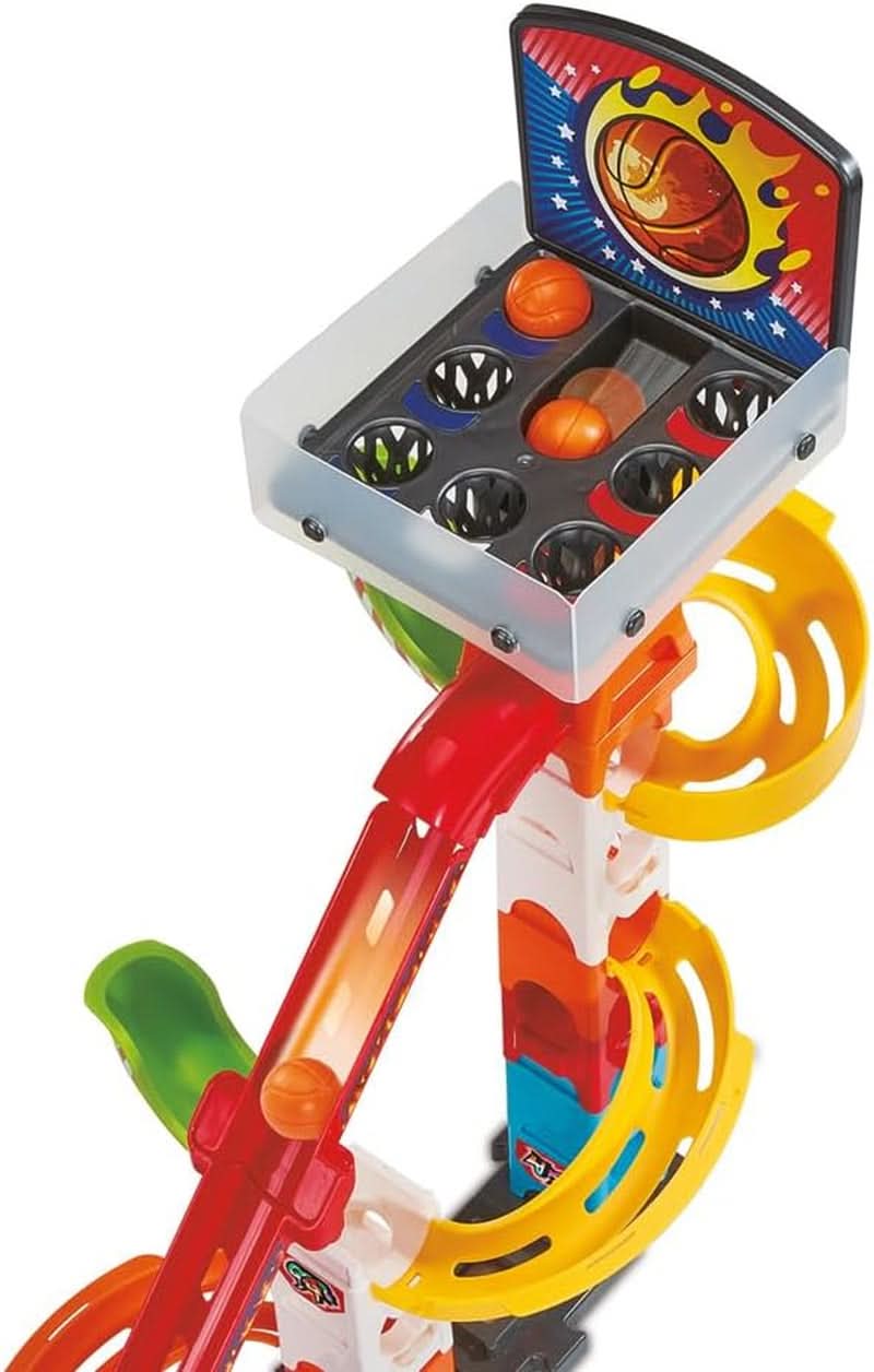 - Marble Rush, Circuit À Billes Basketball Set S500, Jeu De Construction Et De Catapultes Avec Panier De Basket, 41 Pièces, 6 Billes, Cadeau Enfant Dès 4 Ans - Contenu En Français