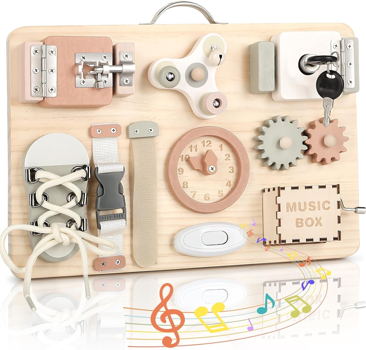 Busy Board Montessori - Planche Activité Montessori Tableau Activité Sensoriel Parcours Motricité Bébé Jeux Educatif Jouet Enfant Pour Garcon Fille