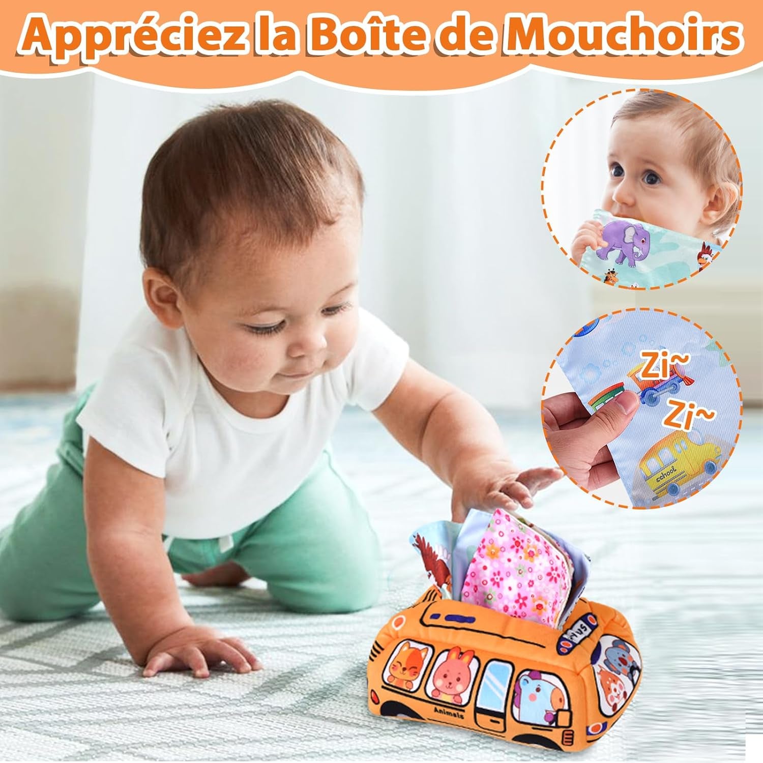 Herenear 6 En 1 Jeux Montessori Bébé Eveil, Jouets Sensoriels, Trieur De Formes, Jouets En Blocs, Boite Mouchoir Bebe, Jouets À Empiler, Jeux Montessori Pour Bebe 6 9 12 Mois 1 2 3 Ans