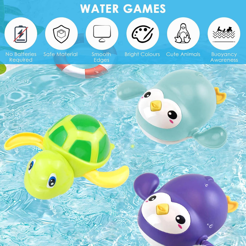 4 Pièce Jouet De Bain Bébé, Jeux De Bain, Animaux Jouets Flottants, Jouet À Remonter Bain, Jouets Flottants, Jouet De Piscine, Salle De Bain Jouets, Jouets De Bain Pour Garcon Fille