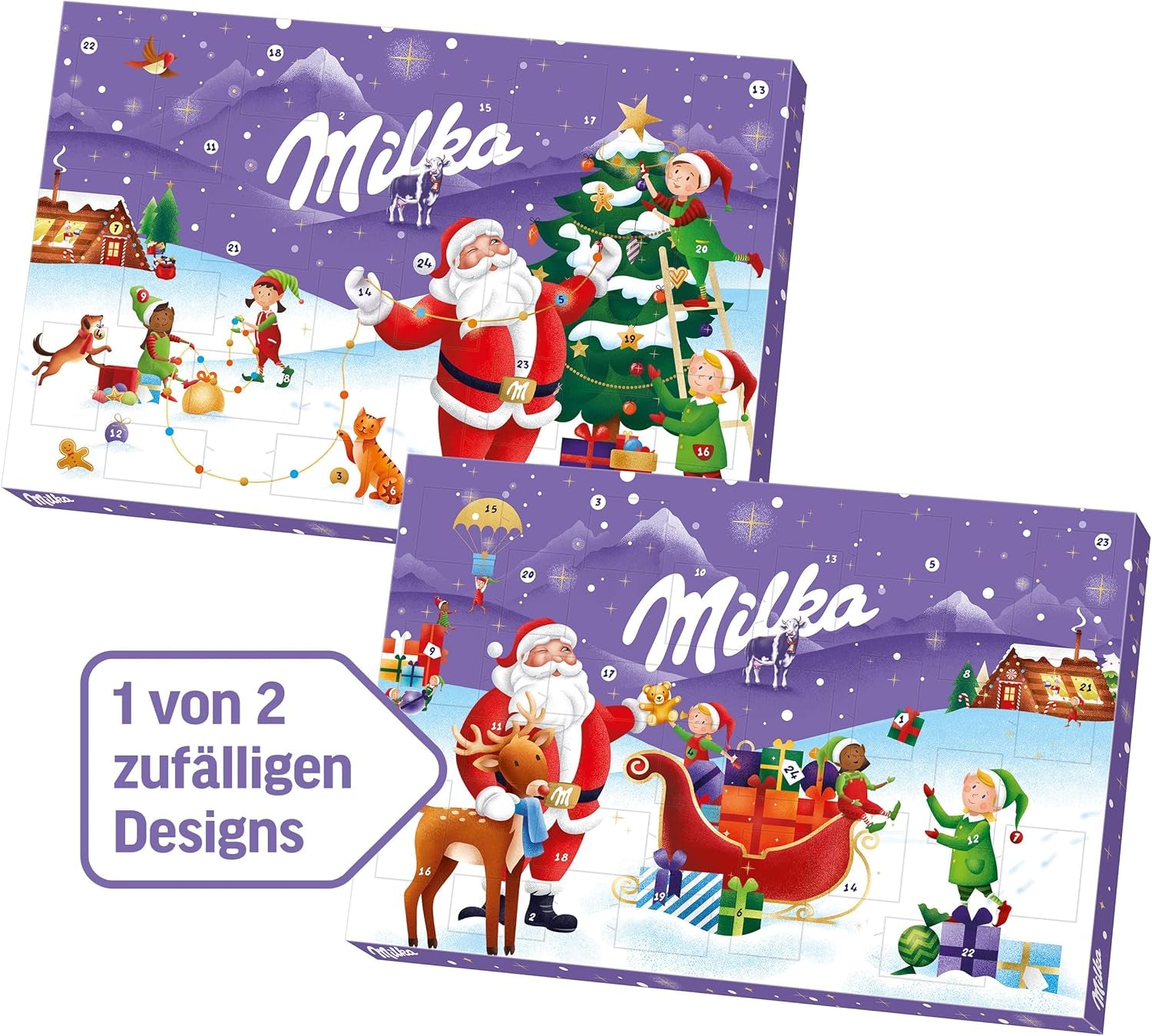 - 1 Calendrier De L’Avent  - Assortiment Festif De Chocolats - Idée Cadeau Noël - Chocolat À Offrir - 1 Calendrier De 200 G