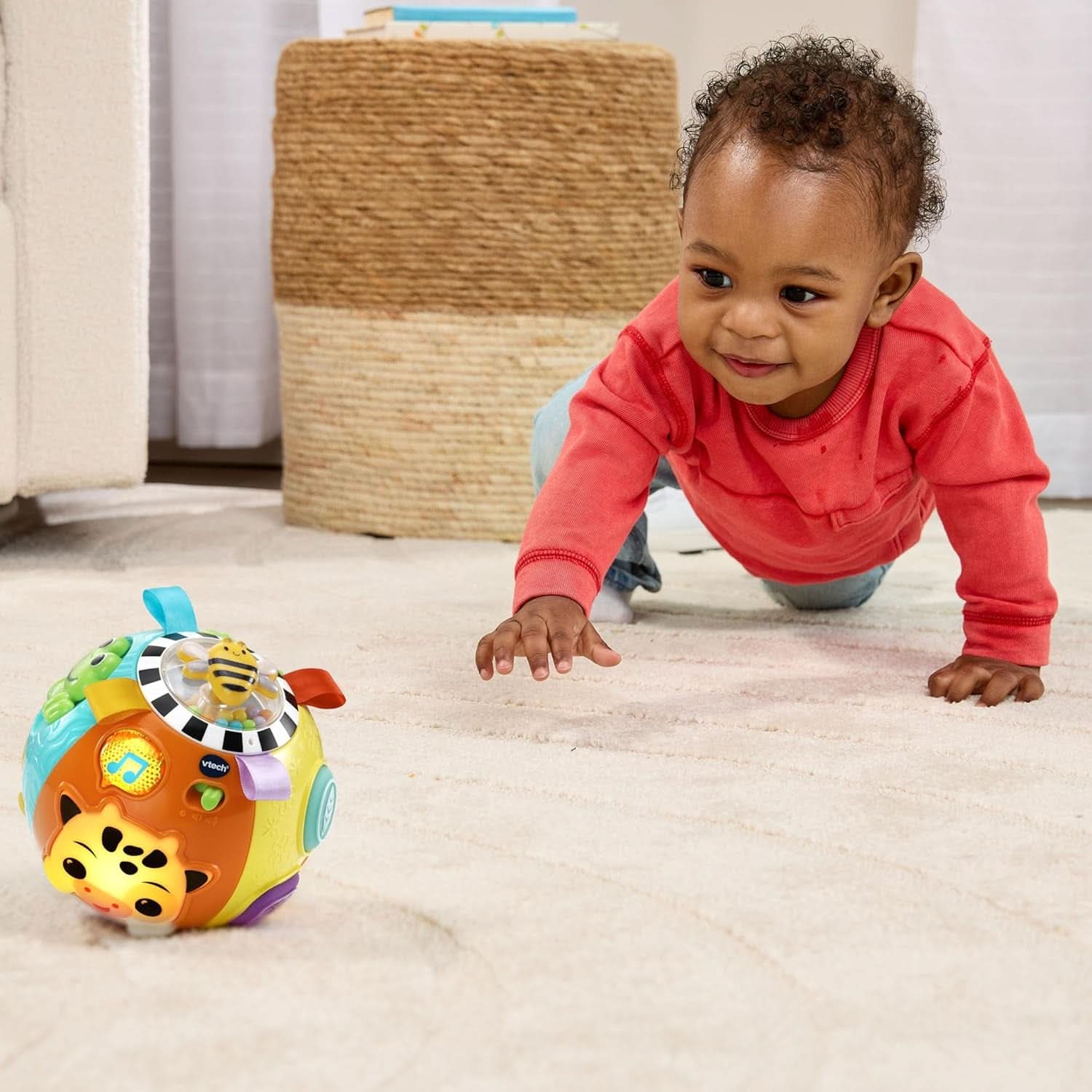 - Lumi Balle Des Animaux, Balle Sensorielle Bébé Interactive Et Musicale, Vache Jouet Avec Effets Lumineux, Jeu De Motricité Et D'Éveil, Cadeau Bébé Dès 6 Mois - Contenu En Français