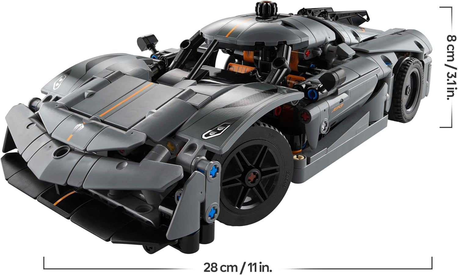 Technic Hypercar Koenigsegg Jesko Absolut Grise - Set De Construction - Véhicule Pour Enfants - Maquette À Construire - Cadeau Pour Les Passionnés De Sport Automobile 42173