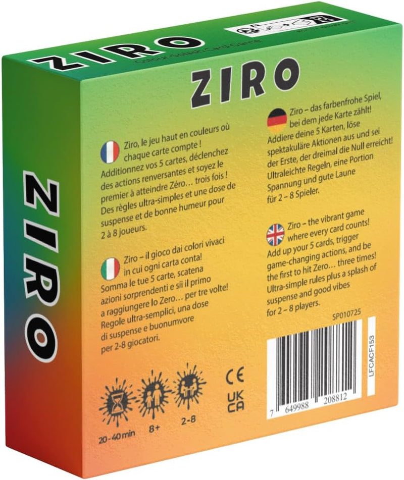 Ziro – Jeu De Cartes Amusant Et Tactique | Jeu De Société Familial Et Rapide | Idéal Pour Soirées Entre Amis Et Voyages | Dès 8 Ans