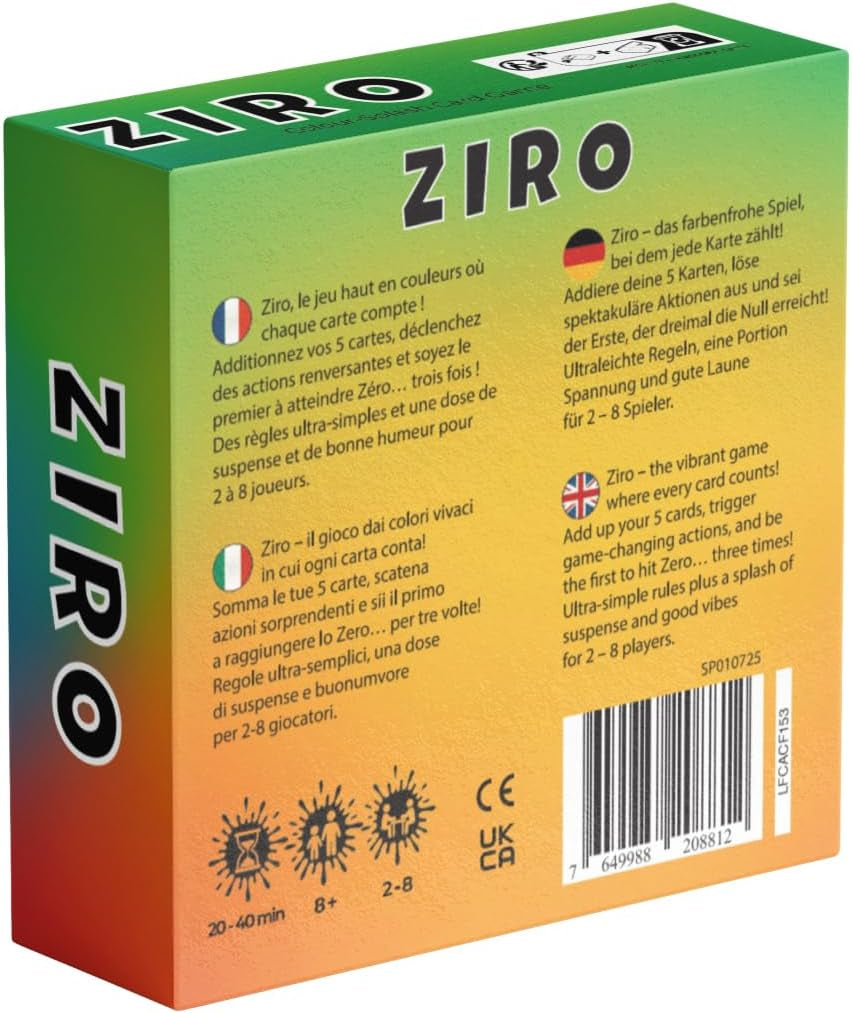 Ziro – Jeu De Cartes Amusant Et Tactique | Jeu De Société Familial Et Rapide | Idéal Pour Soirées Entre Amis Et Voyages | Dès 8 Ans
