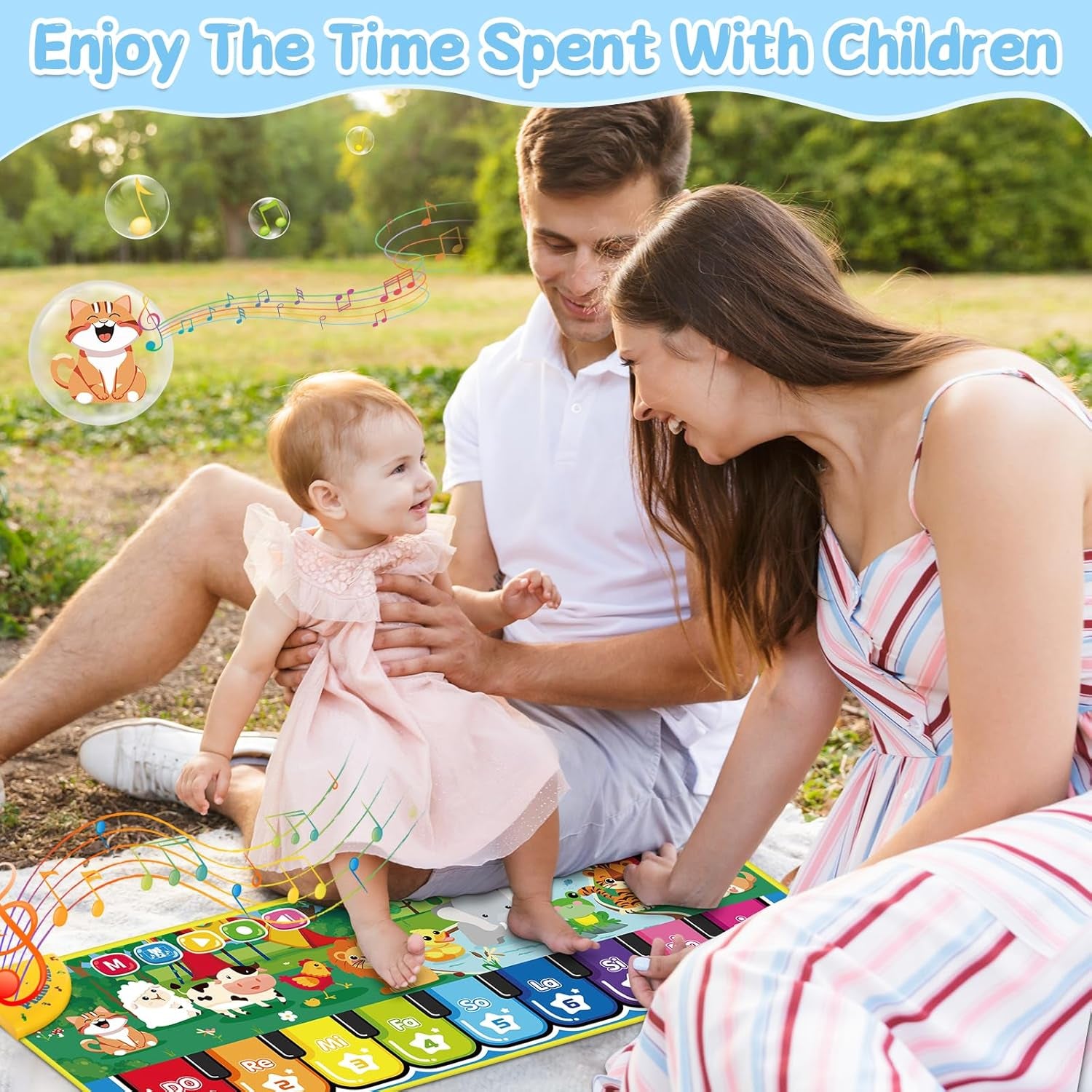 Tapis De Danse, Tapis Musical Bébé, Piano Enfant,Jouet D'Initiation Musical Pour Enfants, Jeu De Piano Simulé, D'Anniversaire Pour Les Enfants