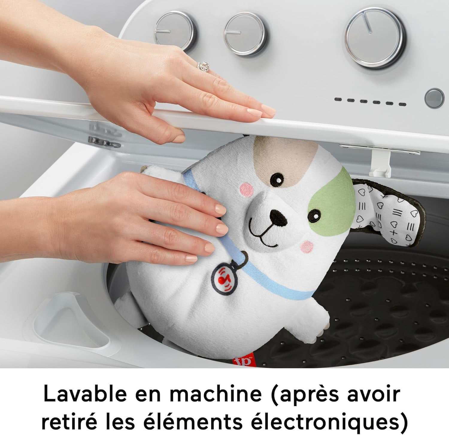 Veilleuse Musicale Mon Chiot Dodo En Peluche Avec Vibrations Et Bouton Volume, 4 Modes De Lecture, Jusqu'À 10 MN Musique, 3 Piles AA Incluses, Jouet Bébé, HTJ68