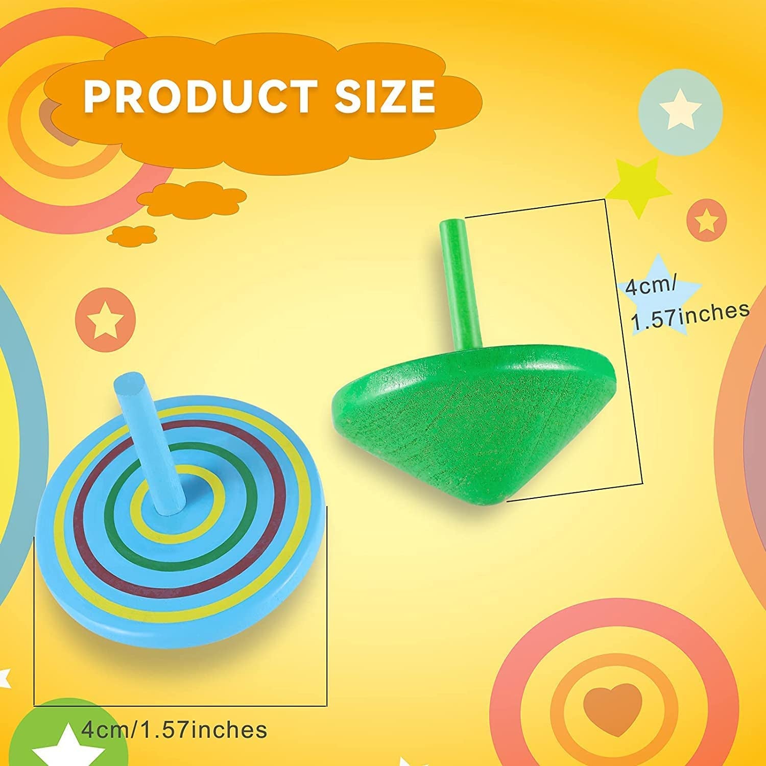 Toupies Jouets En Bois, 30 Pièces , Mini Spinning Top Gyroscopes Coloré, Anniversaires D'Enfants Invités Petits Cadeaux Pour Les Enfants De 3 À 7 Ans (Couleur Aléatoire)