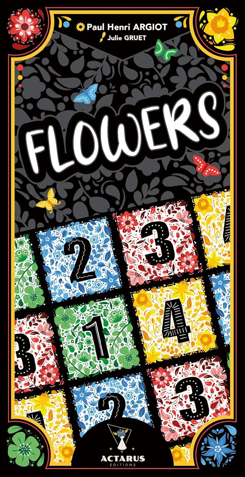 - Flowers - Jeu De Cartes Pour Adultes & Enfants Dès 7 Ans - Placer Vos Tuiles Par Couleur Pour Maximiser Vos Points - Jeu De Société Stratégie - 1 À 4 Joueurs - 20 Min -En Français -Actarus