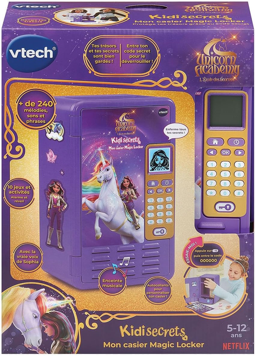 - Kidisecrets Mon Casier Magic Locker L'École Des Licornes - Coffre Secret Avec Code, Jeux, Réveil Et Musique - Boîte Secrète Personnalisable - Cadeau Enfant Dès 5 Ans - Contenu En Français