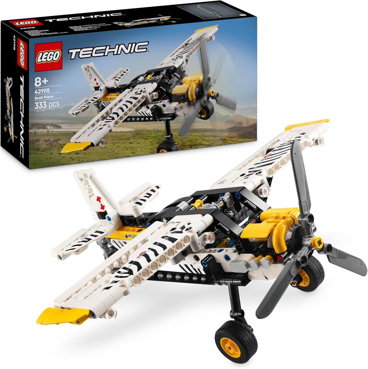 Technic L’Avion De Brousse - Jeu De Construction Pour Garçon Et Fille Dès 8 Ans - Maquette Avec Moteur 4 Cylindres À Pistons Et Hélice - Idée Cadeau Pour Enfants Passionnés De Mécanique 42198