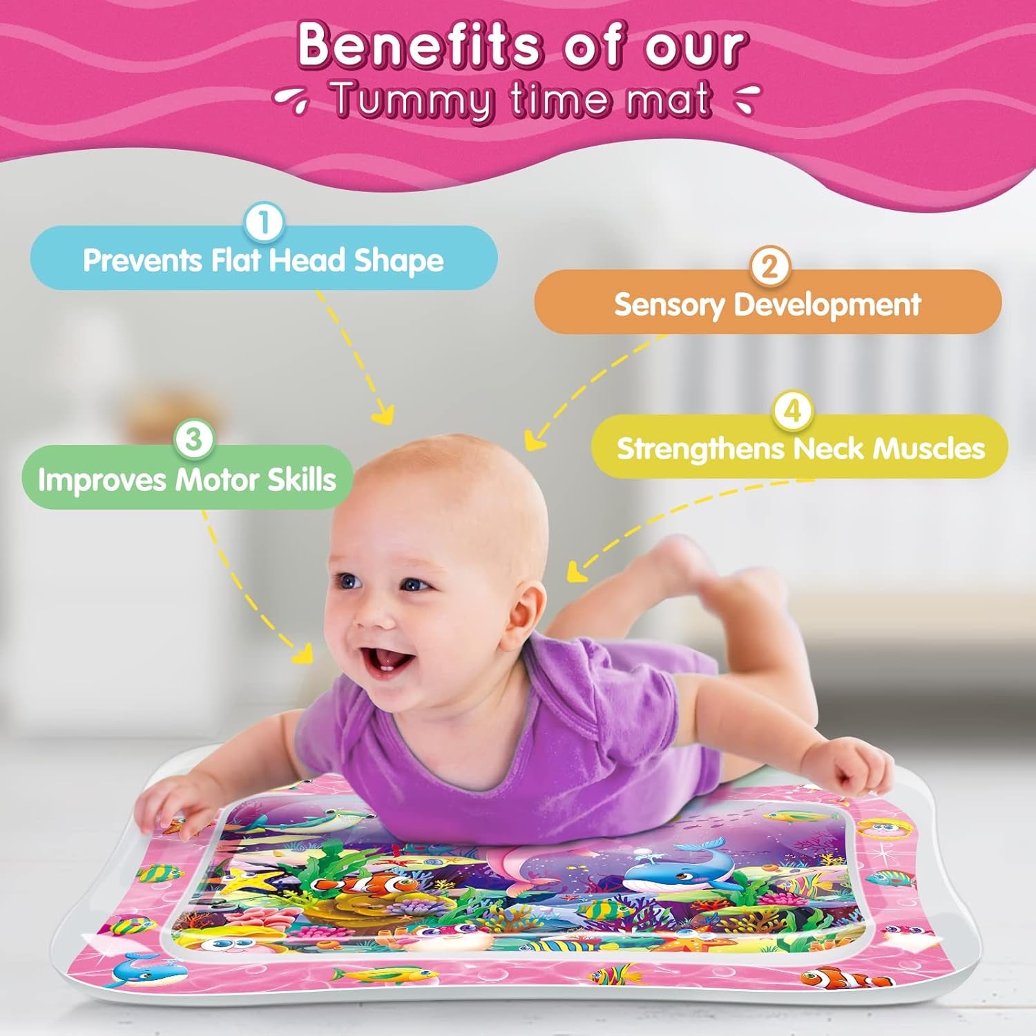 Infinno Tapis D'Eau Pour Bébé De 3, 6, 9 Mois, Développement Sensoriel, Excellente Idée Cadeau Pour Nouveau-Né