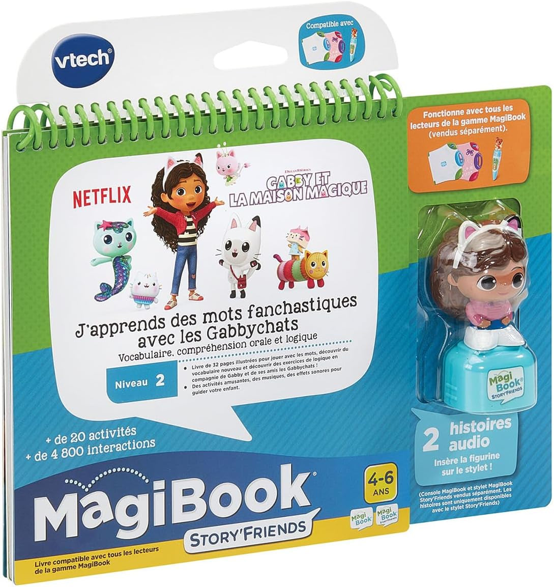 - Magibook Story'Friends J’Apprends Des Mots Fanchastiques Avec Les Gabbychats - Livre Jeu Éducatif Avec Figurine Gabby - Niveau Primaire - Cadeau Enfant De 4 Ans À 8 Ans - Contenu En Français