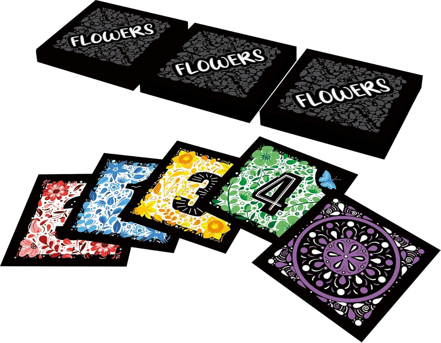 - Flowers - Jeu De Cartes Pour Adultes & Enfants Dès 7 Ans - Placer Vos Tuiles Par Couleur Pour Maximiser Vos Points - Jeu De Société Stratégie - 1 À 4 Joueurs - 20 Min -En Français -Actarus
