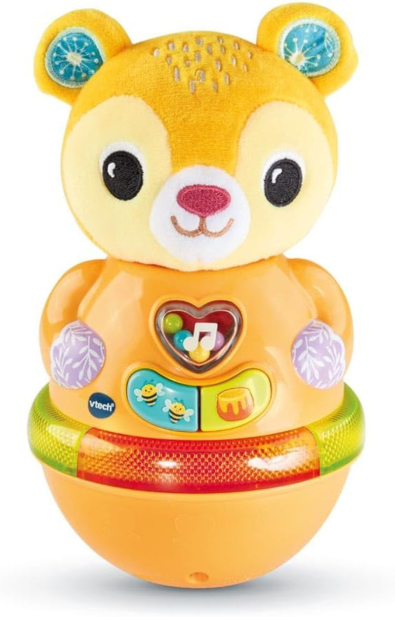 - Bonbon, Mon Ourson Culbuto, Ours En Peluche Rigolo Qui Tourne Et Bascule, Culbuto Bébé, Jeu De Motricité Et D'Éveil, Cadeau Bébé Dès 6 Mois - Contenu En Français