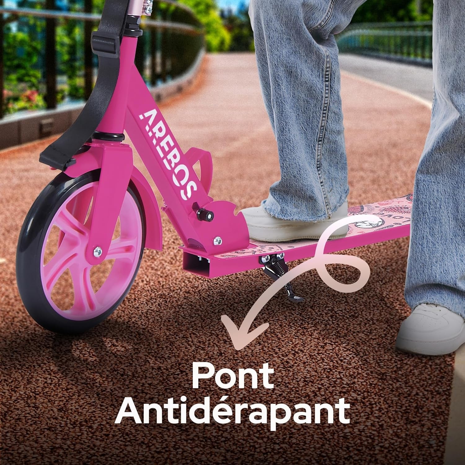 Trottinette De Ville | Hauteur Réglable | Pliable Avec Sangle | Roues XXL | Frein À Pédale | Pour Enfants Et Adultes | Charge Max. 100 Kg