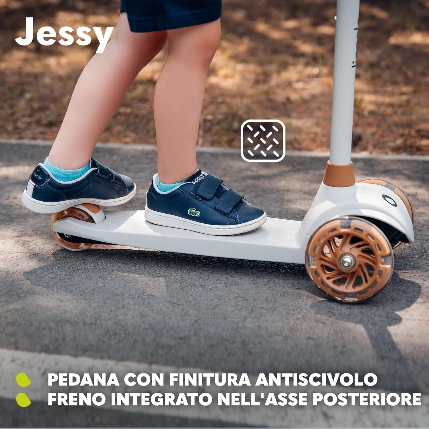 Jessy Trottinette D'Équilibre Pour Enfants De 3 Ans À 50 Kg, Trottinette Trois Roues Légère Avec Réglage En Hauteur, Roues LED, Plateforme Antidérapante, Hauteur Scooter (Pink)