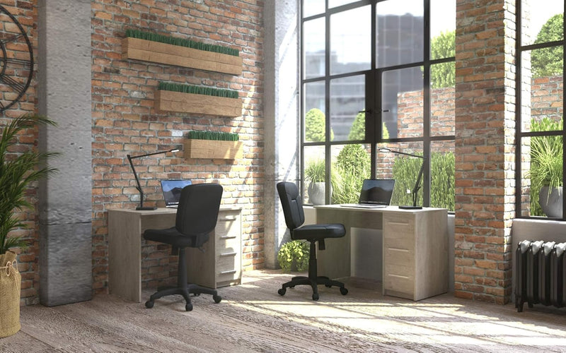 Chaise De Bureau Avec Dossier Rembourré, Respectueux Du Dos, Hauteur Réglable, Montage Facile, 65 D X 61 W X 87.5-98 H Cm, Noir