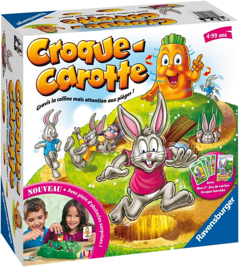 - Croque Carotte - Jeu De Société - Enfants Et Parents - Jeu De Parcours Rigolo - Inclus Jeu De Cartes Exclusif - De 2 À 4 Joueurs À Partir De 4 Ans - Mixte - 20948 - Version Française