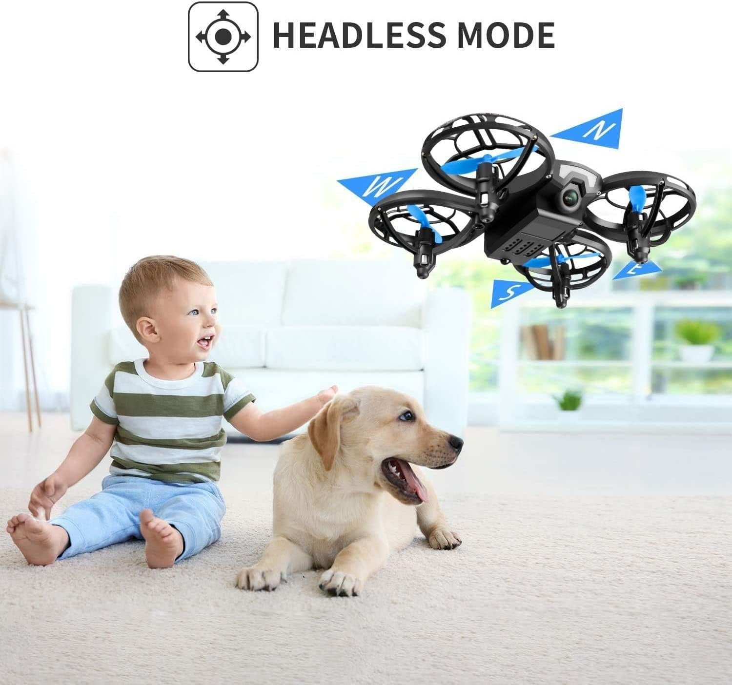 V8 Mini Drone Enfant, Drone Jouet Télécommandé, 27 Mins Autonomie Avec 3 Batteries, Mode Sans Tête, Maintien De L'Altitude, Facile À Utiliser, Parfait Pour Enfants Et Débutants