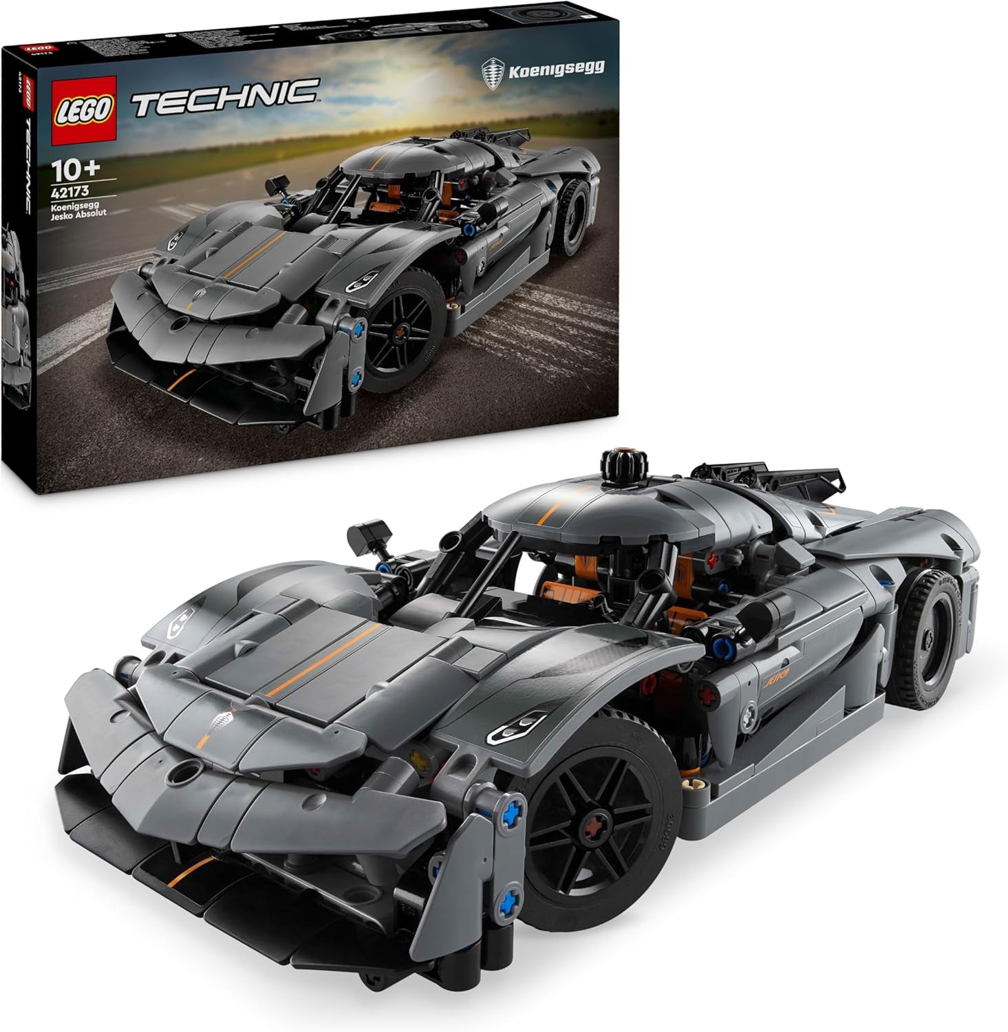 Technic Hypercar Koenigsegg Jesko Absolut Grise - Set De Construction - Véhicule Pour Enfants - Maquette À Construire - Cadeau Pour Les Passionnés De Sport Automobile 42173