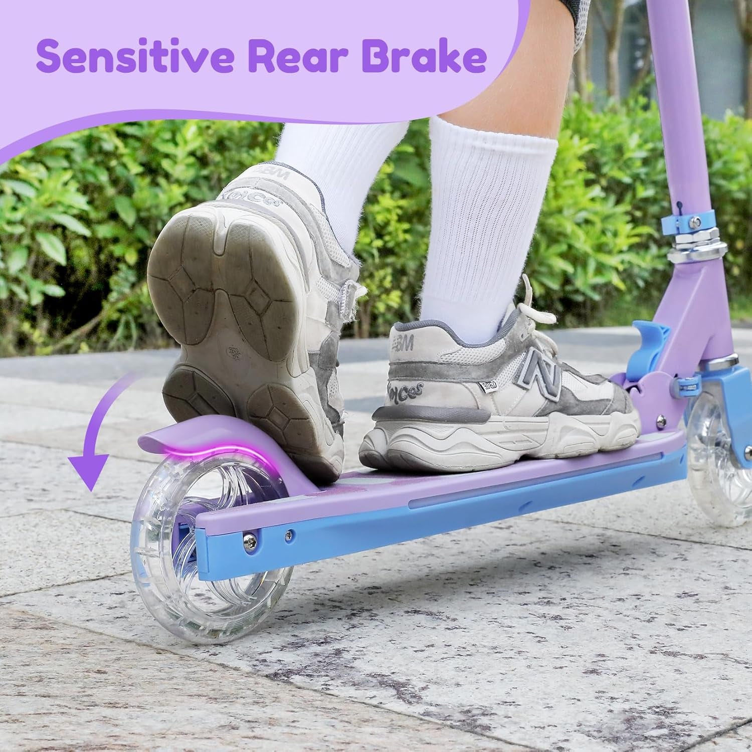 Trottinette Enfants 6 Ans, Trotinette Enfants Avec Poteau D'Éclairage Cool, Roues Et Pont, Trottinette À Hauteur Réglable Sur 4 Niveaux, Trottinette Légère Et Pliable De 5 À 12 Ans