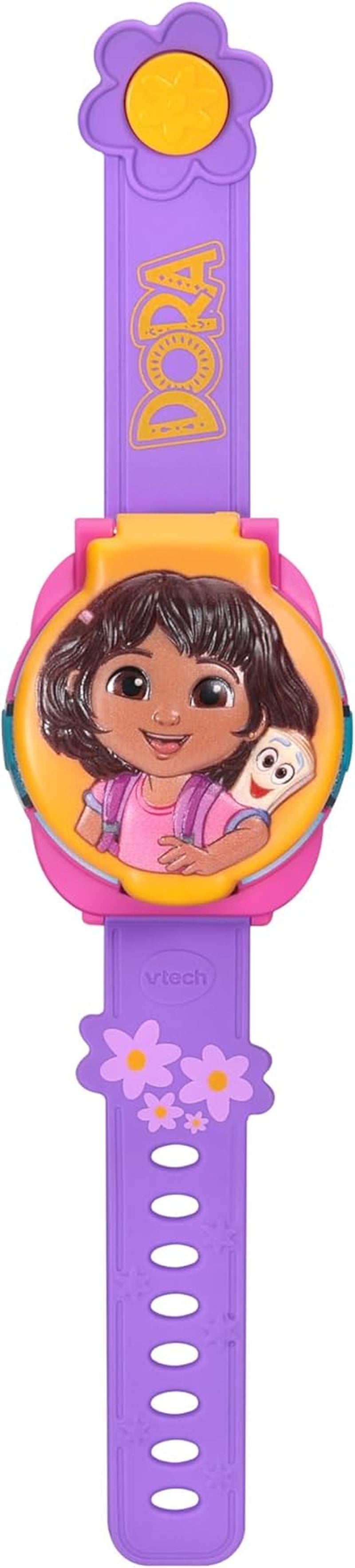 - Dora L’Exploratrice La Montre-Jeu Éducative - Montre Enfant Dora Avec Écran Animé, Bracelet Réglable, 10 Cadrans Et 4 Jeux - Cadeau Enfant De 3 Ans À 7 Ans - Contenu En Français Et Anglais